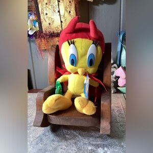 Vintage 1997 Tweety Bird Halloween Devil Costume Plush